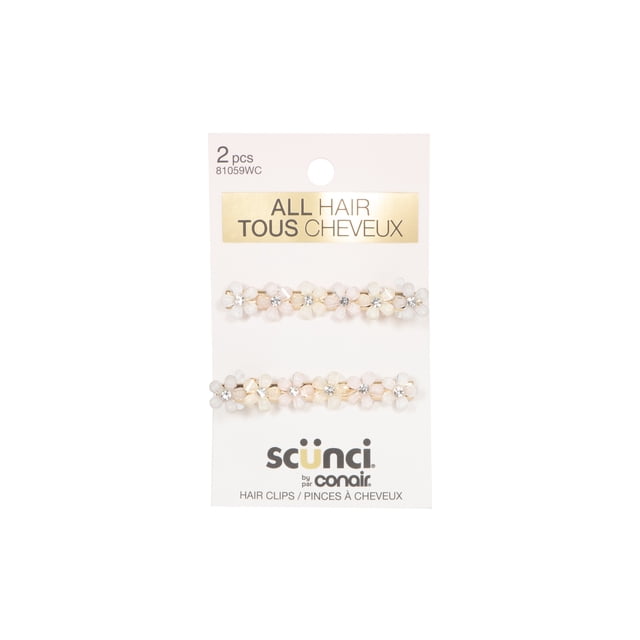 Scunci 2 pk Flower Duck Clips