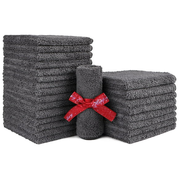 Toallitas de microfibra HOMEXCEL altamente absorbentes, 24 unidades, color gris