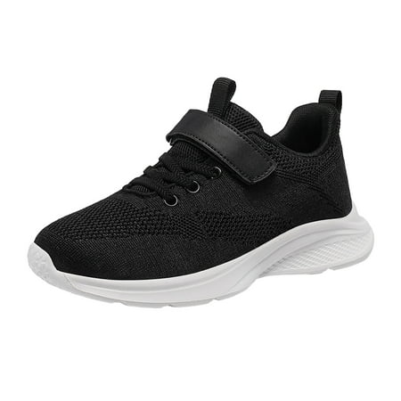 ZHAGHMIN Comfy Toddler Sneaker Hook Loop Toddler Big Kids Shoes Boys Girls Breathable Sneakers Athletic Running Shoes Pull On Shoes for Baby Black Size31