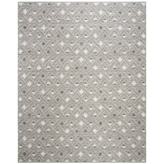 SAFAVIEH Montauk Katee Geometric Diamonds Area Rug, Charcoal/Ivory, 8' x 10'