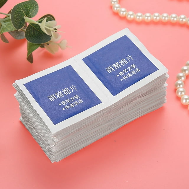 Tableta De Algodón Con Alcohol, Almohadilla De Desinfección Con Alcohol Estéril, 5 X 5 Cm, Desechable Para Joya Plateada Para Uñas De Oído Para Viajes ANGGREK 100pcs Alcohol Pads