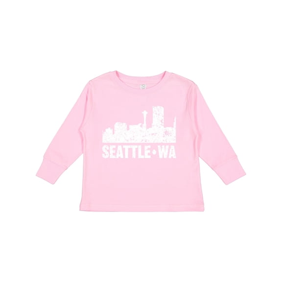 Inktastic Seattle Skyline Grunge Boys or Girls Long Sleeve Toddler T-Shirt