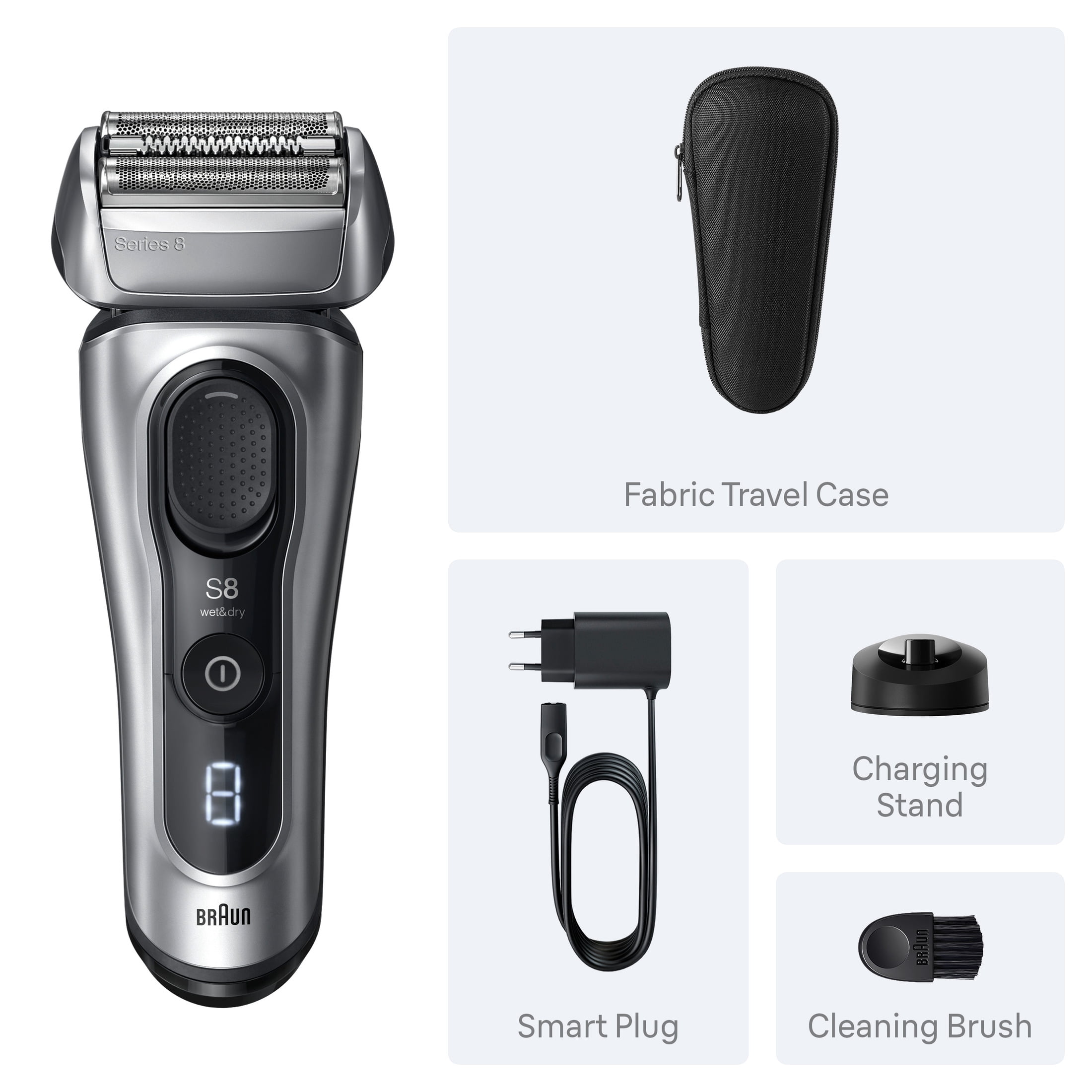 Free Shipping! Braun Series 8 Wet Dry Electric Shaver with