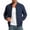 Dark Blue, variant on Mens Classic Checkered Pattern Bomber Jacket Zip Up Rib Cuff Collar Long Sleeve Daily Casual Outerwear
