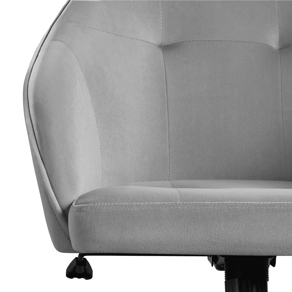 Yaheetech Velvet Height Adjustable 360° Swivel Computer Chair for Adult, Light Gray