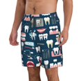 thumbnail image 2 of Disketp Men'S Swim Trunks Hawaiian Breathable Surf Beach Swimsuits Mesh Lining Beach Shorts With Pockets-Dental Seamless, 2 of 9