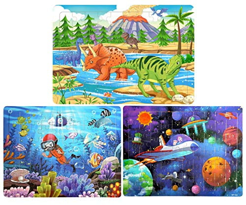 Wooden Jigsaw Puzzles for Kids Age 4-8 Year Old 60 Piece Colorful 