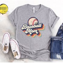 Retro Baseball Mom T-Shirt: Women'S Sports Tee TSHIRT All Size S-5XL