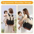 thumbnail image 2 of Baby Diaper Backpack with Changing Pad, Diaper Bag Backpack with 13 Pockets & Insulated Bottle Holders, Waterproof Travel Diaper Bag for Mom and Dad, Black Brown, 2 of 9