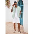 thumbnail image 4 of COOFANDY Men's Beach Shirts Short Sleeve Casual Shirt Summer Hawaiian Linen Shirts, 4 of 6