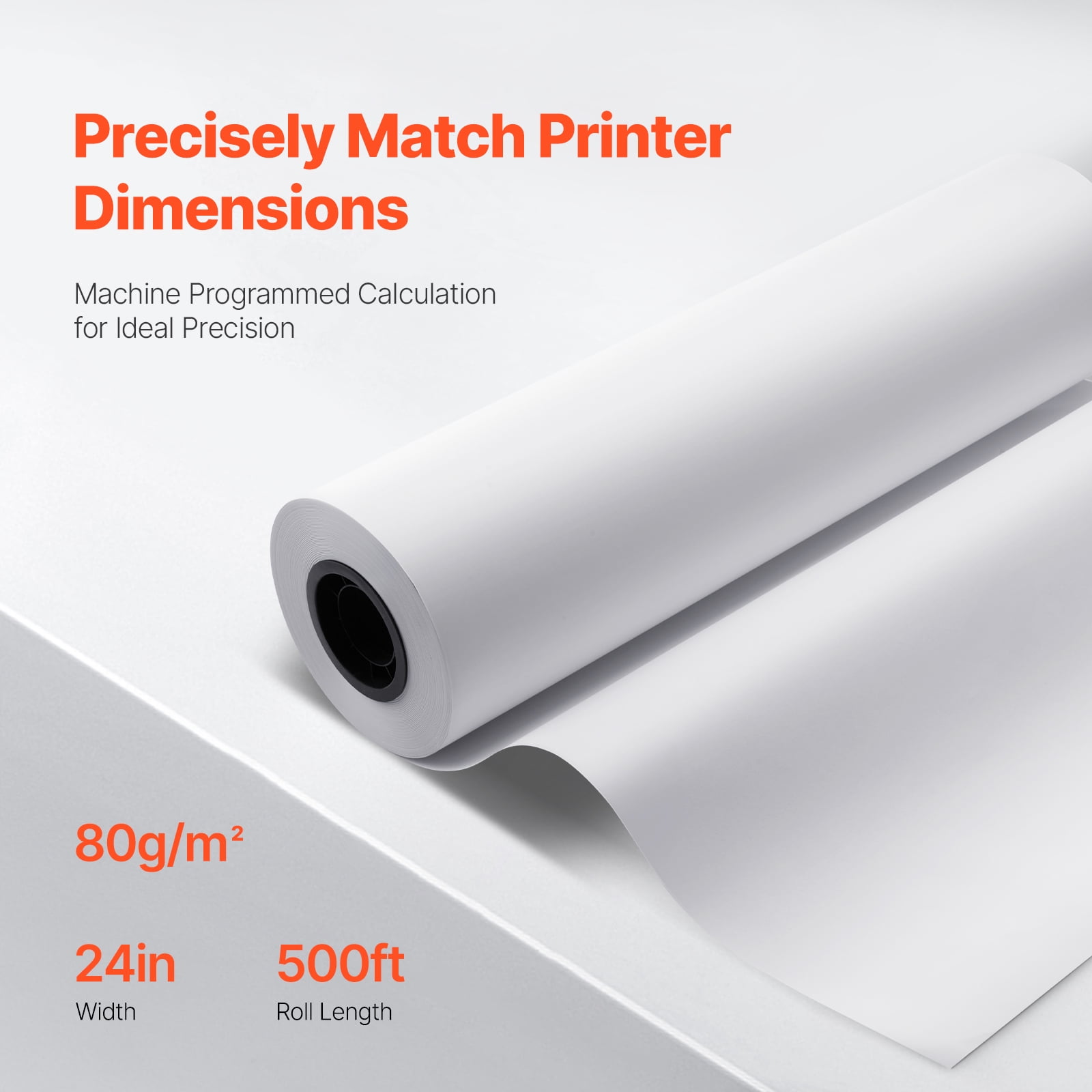 KFFKFF Broad Dimension Paper, 24 inches by 500 feet Drafting Paper, Dual Rolls of CAD Bond with 3-inch Core, 20 LB Bond Paper Rolls, Suitable for CAD Sketches, Engineering Blueprints