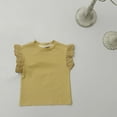 thumbnail image 2 of tarylea Baby Girls Cotton T Shirts Newboran Ruffle Plain Tank Tops Infant Short Sleeve Solid Color Basic Blouses, 2 of 3
