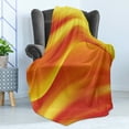 thumbnail image 4 of Orange Soft Flannel Fleece Blanket, Digital Waves with Different Tones with Motion Effect Smooth Hot Lines Art Print, Cozy Plush for Indoor and Outdoor Use, 50" x 60", Burnt Orange, by Ambesonne, 4 of 5