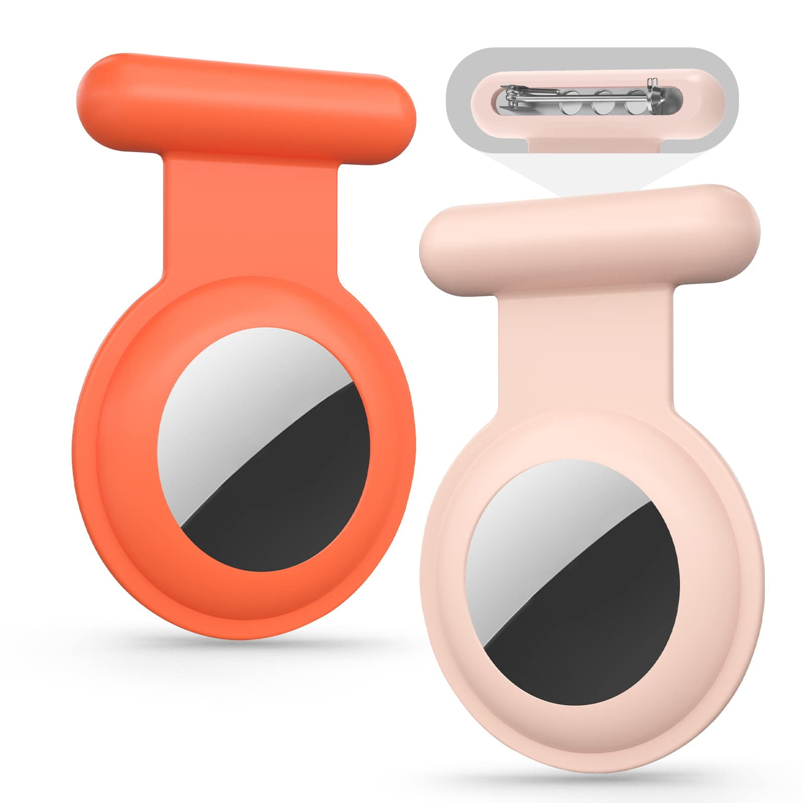 2-Pack Hidden AirTag Cases With Safety Pin For Kids (Gray & Pink)