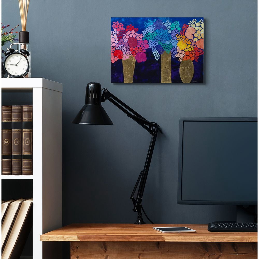 Stupell Industries Abstract Floral Bouquets Playful Multi-color Flowers Canvas Wall Art Design by Third and Wall, 16" x 20"