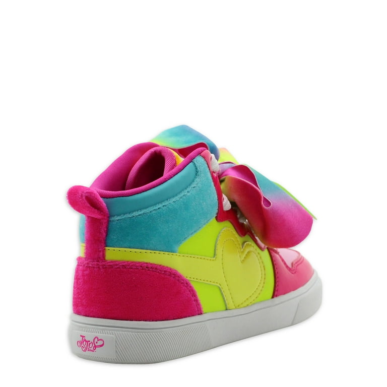 Nickelodon Jojo Siwa Little Girl Big Girl Neon Athletic High Top Sneaker Walmart