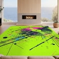 thumbnail image 2 of Design&I 8'x10' Washable Area Rug Snag-Free Record Vinyl Retro Abstract Turntable Vibrant Musical Splatter Motif for Dining Room, Large Office, Lounge, 2 of 7