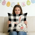 thumbnail image 5 of C 17.72X17.72 Inch Linen Style Pillow Cover With Bunny And Easter Egg Design For Sofa Couch Bed Living Room Spring Festive Holiday Home Decoration C Style, 5 of 7