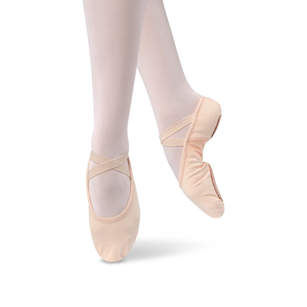 Danshuz Danshuz Girls Pink Stretch Canvas Split Sole Ballet Shoes 10