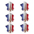 thumbnail image 1 of (B) 6 piezas de alfileres de esmalte rústico, alfileres de solapa con la bandera francesa, broche francés, insignia patriótica de metal, recuerdos franceses, 1 of 3