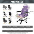 thumbnail image 6 of SCRAWLGOD Dustproof Chair Covers for Office Desk Chairs Stretch Removable Desk Chair Seat Protector Washable Non-Slip Computer Chair Slipcovers, Lily Polka Dot White Pink Violet, S, 6 of 7