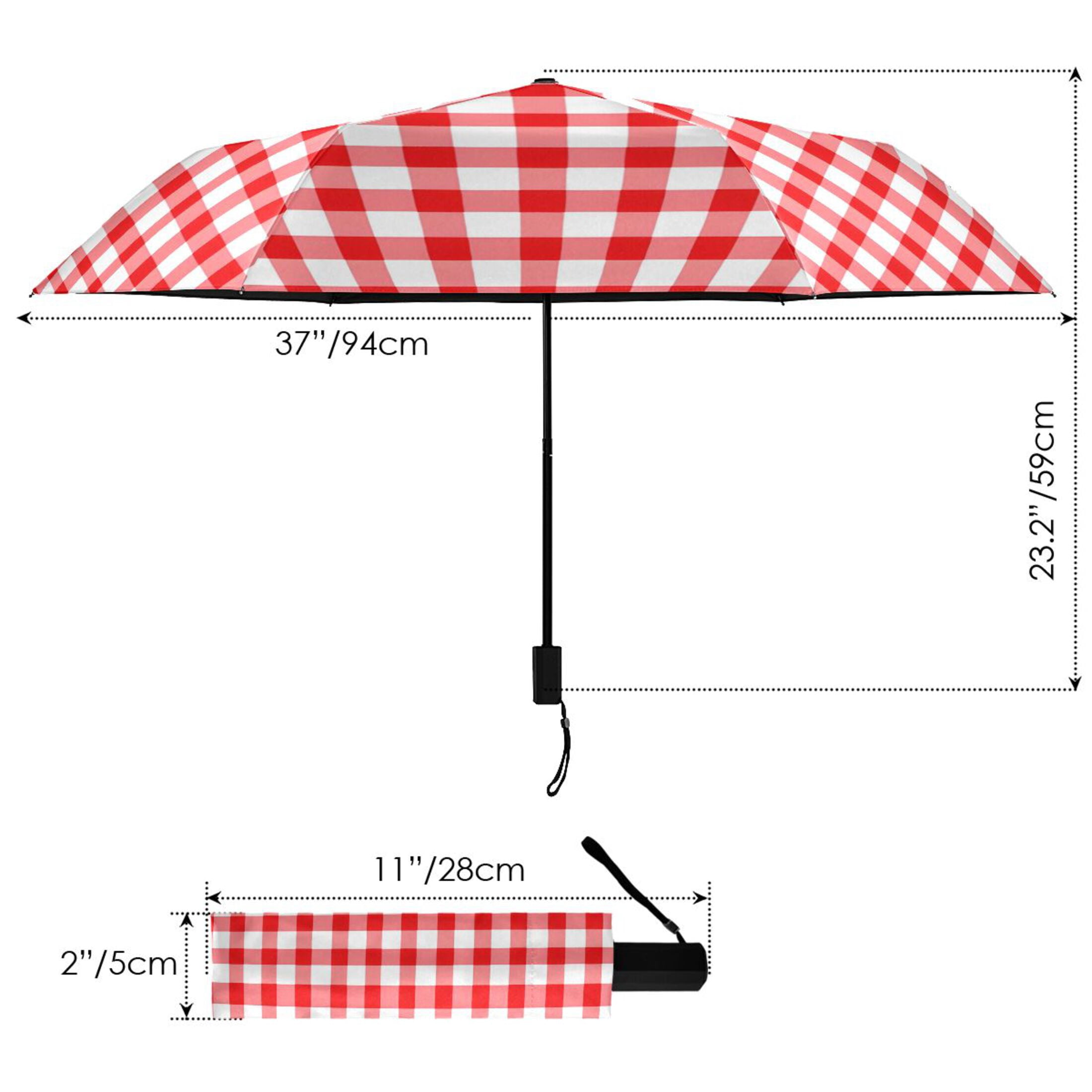 ALAZA Checkered Grid-d3 UPF 50+ Compact Folding Umbrella for Rain Travel Umbrella Packable
