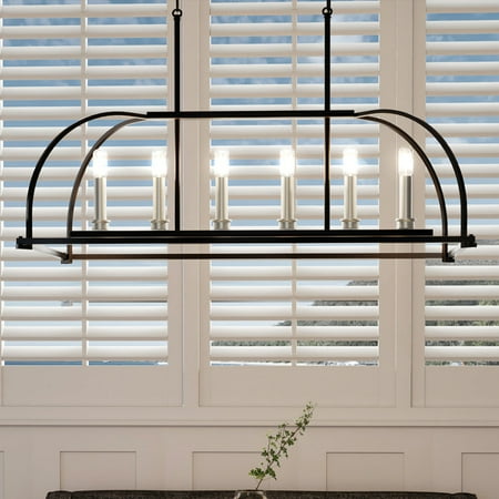

Luxury Colonial Indoor Chandelier 14.125 H x 15.375 W with Modern Farmhouse Style Elements Contemporary Design Midnight Black Finish UHP3063