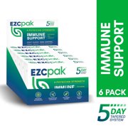 EZC Pak 5-Day Immune System Booster with Echinacea, Vitamin C and Zinc Supplements for Immune Support (Pack of 6
