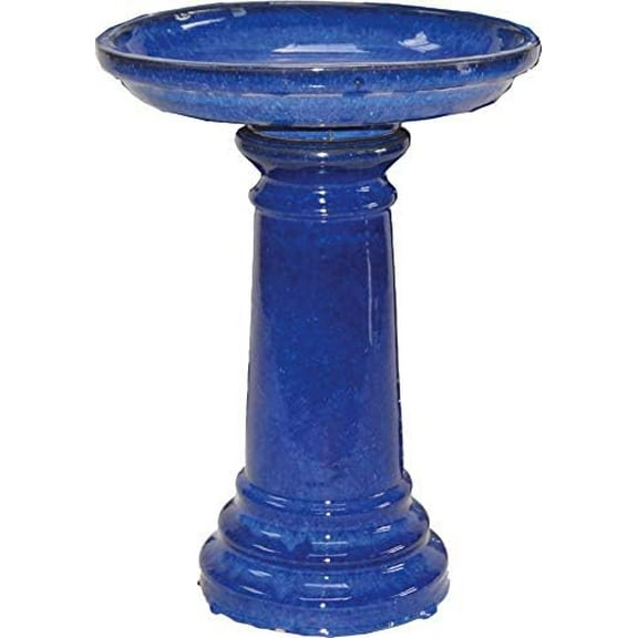 0920ES Ceramic Bird Bath, Cobalt Blue$$Garden & Patio