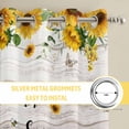 thumbnail image 6 of Sunflower Truck Kitchen Curtains Window Panels, Elegant Yellow Floral Summer Botanical Wooden Insulated Window Treatment Curtain, Grommet Curtains for Bedroom/Living Room/Bathroom, 2 Piece 52"Wx72"L, 6 of 8