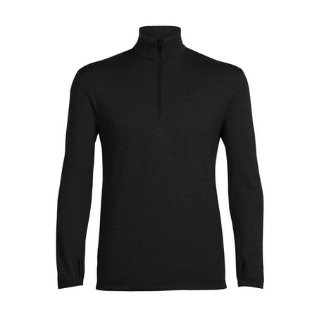 Mens Icebreaker - Icebreaker Men's Mid Layer Long Sleeve Half Zip, Black, X-Large
