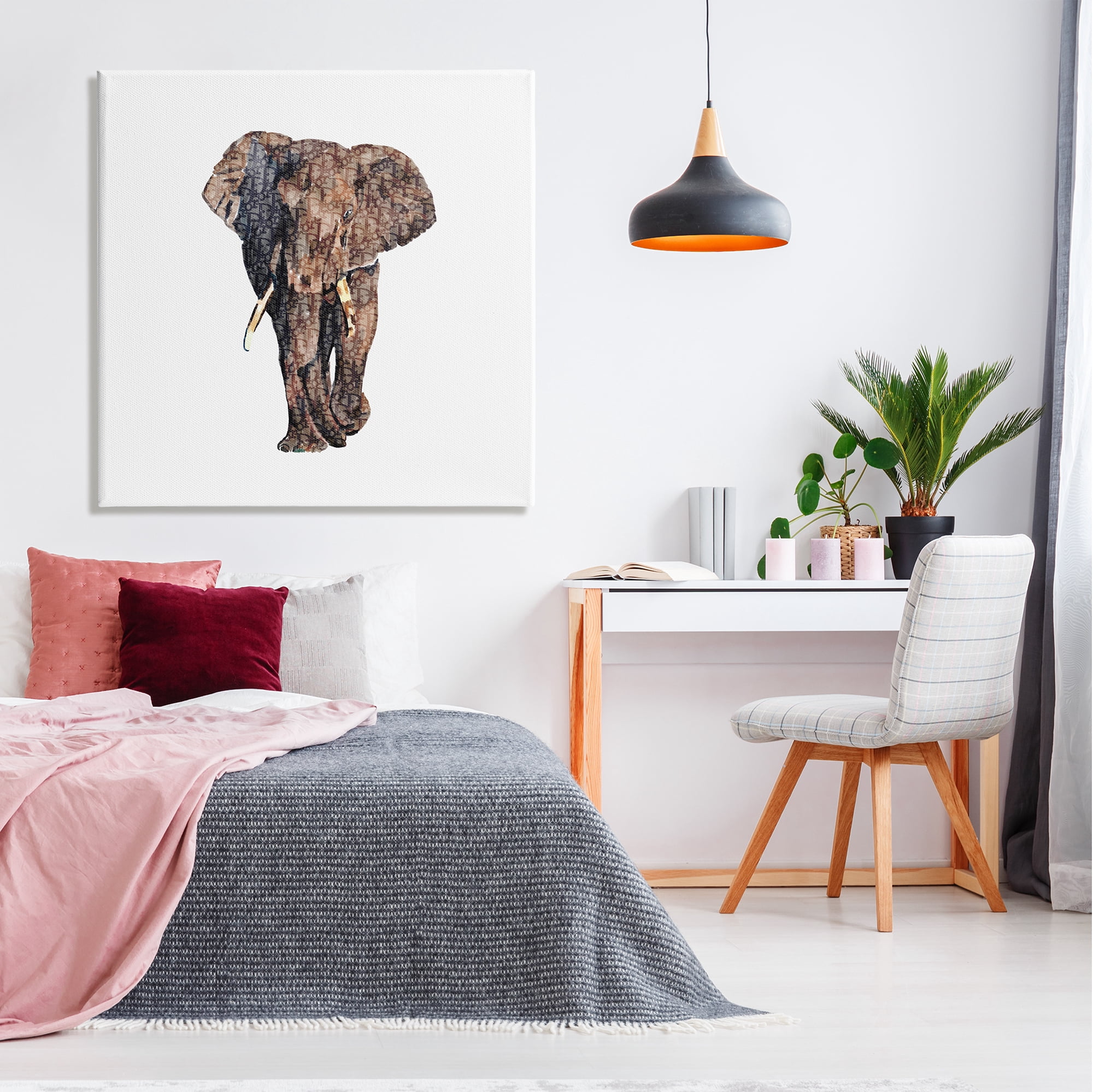 Stupell Glam Symbol Wildlife Elephant Animals & Insects Painting Gallery Wrapped Canvas Print Wall Art