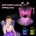 thumbnail image 2 of LED Children Costume Prop for Halloween Christmas Fairy Princess Kids Costume Sets Butterfly Wings Wand Headband Tutu Skirt New Year Gifts for 3 4 5 6 7 8 Years Old Girls,Pink with Light, 2 of 9