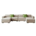 thumbnail image 4 of U Shaped Sectional Sofa Couch,Modern Upholstered Sofa Couch with Convertible Chaise and Pillows,Modular Fabric Sofa Couch for Living Room Office Apartment,Beige, 4 of 7