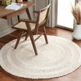 thumbnail image 2 of SAFAVIEH Natural Fiber Paolo Solid Area Rug, Ivory, 3' x 3' Round, 2 of 7