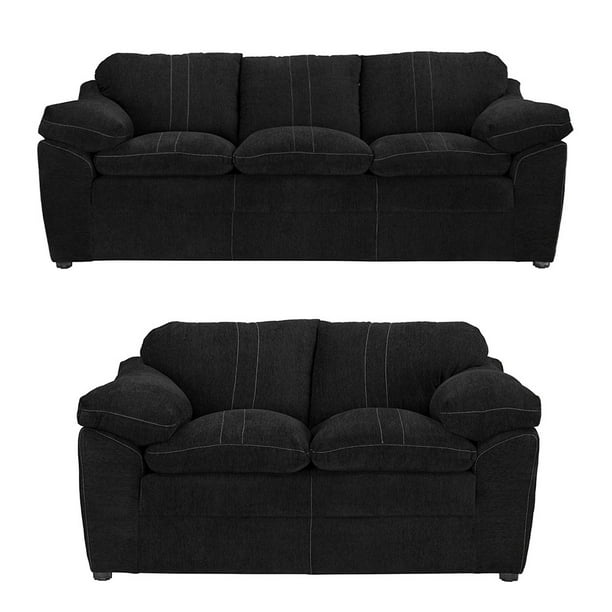 Sala 3-2 TRINITY Aston 2 piezas ( Sofá, Love Seat ) Negro Para Sala
