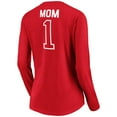 thumbnail image 3 of Women's Scarlet Nebraska Huskers #1 Mom Long Sleeve V-Neck T-Shirt, 3 of 3