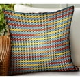 thumbnail image 3 of Plutus Vivid Stripe Red, Blue, Yellow Stripes Luxury Outdoor/Indoor Throw Pillow Double sided 22" x 22", 3 of 4