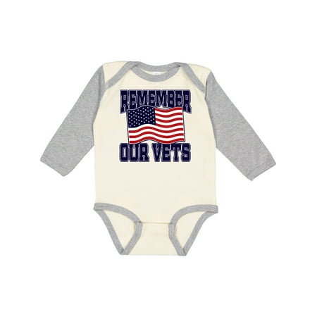 

Inktastic Veteran Remember our Vets Gift Baby Boy or Baby Girl Long Sleeve Bodysuit