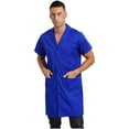 thumbnail image 3 of Zaldita Men's Short Sleeve Wear Resistant Dustproof Work Coat Anti Stat Tech Jacket Lab Coat Royal Blue 170/L, 3 of 7