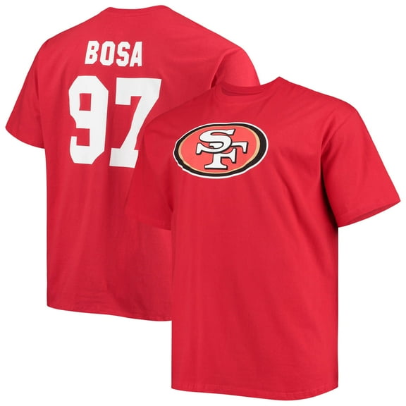 Men's Fanatics Nick Bosa Scarlet San Francisco 49ers Big & Tall Player Name & Number T-Shirt
