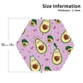 thumbnail image 2 of Lsque Different Avocados Pattern 4" Drink Coasters Set of 4, PVC Leather Absorbent Coasters, Table Coaster Set Decorative Coffee Cup Coasters Housewarming Gift -Hexagon, 2 of 6