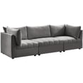 thumbnail image 1 of Meridian Furniture Jacob Modular Sofa with Soft Grey Velvet Upholstery, Grey, 1 of 9