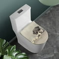 thumbnail image 2 of ZIATUBLES Puppy Daisy Print Washable Stretch Fabric Toilet Bowl Lid Cover with Elastic Edges Fits Round Oval Elongated Lids Bathroom Decor Accessories, 2 of 6