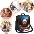 thumbnail image 6 of Cauagu Cartoon Bald Eagle USA Insulated Lunch Bag - Reusable Lunch Box Thickened Thermal Leakproof Lunch Tote Bag for Adult Office/Travel Picnic, 6 of 7