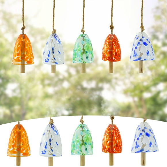 Sentmoon Wind Chimes for Outside Windchimes Colorful Polka-Dots Glass Wind Chime with Wooden Beaters Beach House Decor and Ideally Suited To Summer