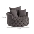 thumbnail image 6 of Benjara Swivel Accent Chair with Curved Design and Button Tufting- Dark Gray, 6 of 7