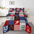 thumbnail image 1 of Erosebridal Sports Bedding Queen Comforter Set,Football Down Comforter,Red Blue Buffalo Bedding Sets Queen With Comforter, Microfiber Bedroom Decor,3 Pieces Reversible, 1 of 5
