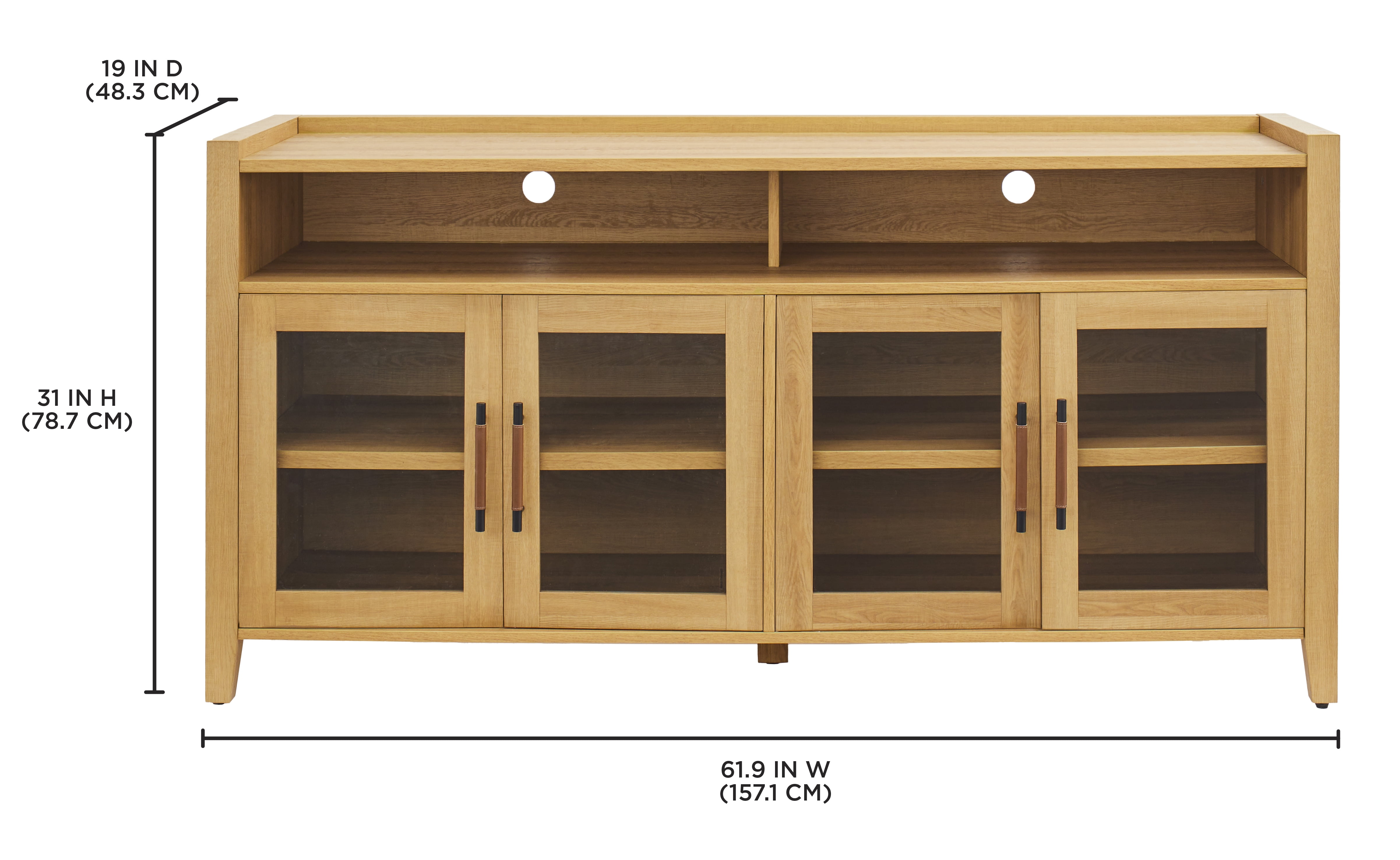 Better Homes & Gardens Reading Refined Farmhouse TV Stand for TVs up to 65", Light Honey Finish