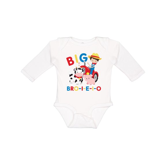 Inktastic Farmer Tractor EIEIO Big Bro Boys Long Sleeve Baby Bodysuit